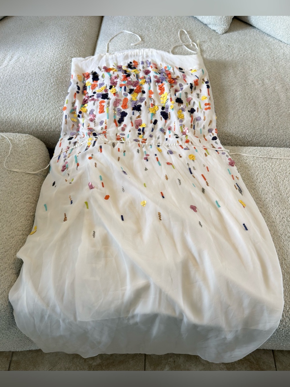 BCBG Max Azria Runway White Embellished Halter Maxi Dress | Size S - Picture 3 of 4